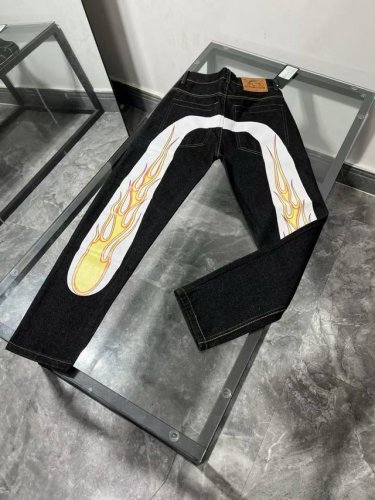 款号K150 Evisu福神 夏季男士 印花牛仔长裤完美品质古着限量款 Ev 福神牛仔裤纯正贸易公司渠道货源！品质百分百保障！估计市面上你们是没有见过这么有逼格