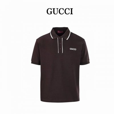 gucci古驰Guc 撞色领字母激光刺绣短袖polo衫 原版6900购入开发 面料采用220G原版定制全棉 胸前进口机激光刺绣 每个字母定位 上身立挺 落肩Os