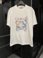 高端 Loewe 罗意威 25Ss 线条刺绣Logo短袖 黑 重磅克重260G纯棉双纱面料 螺纹定织定染通肩拉条工艺增加衣物清洗寿命 触感舒适 品质上乘 全套辅