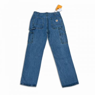 K055 Carhartt Wip卡哈伐木工日系工装风牛仔裤 定制原版Logo扣，Ykk拉链门襟，顺滑易拉！ 很多位置都有套结加固，车工扎实！ 整体剪裁采用了立