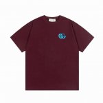 110 隔天到 Gucci 古驰 双G小字母刺绣 Logo标识精致升级，灵感源自八十年代复古 原版面料 官方同款 短袖T恤 定制300克同缸染面料 手感非常舒服