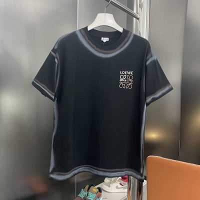 上新 顶级版本 最高品质 罗意威 Loewe2025Ss夏季新款双色撞色Logo印花圆领短袖T恤 原版面料高版本高品质 网红明星同款 撞色胶印Logo简约大气，