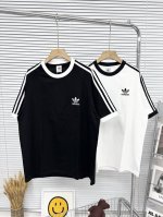 高品质！Adidas 阿迪达斯 三叶草 经典款 简约经典绣花Logo 三道杠重工260克高克重短袖T恤 强力推荐 店主自留款！大货大货出来啦！胸弟集美们给我冲它