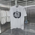 dg 2025春夏新款260克短袖T恤 个性印花 男女同款宽松版 S M L Xl Xxl 五个码 黑色 白色