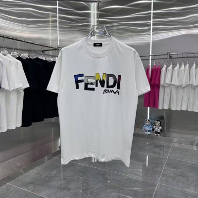 款号:F009 Fendi 芬迪 2025夏季新款圆领短袖T恤！ - 260G双纱纯棉顶级面料 手感柔软 百分百纯棉独家出货 定染硫化黑无尘处理面料 -面料：2