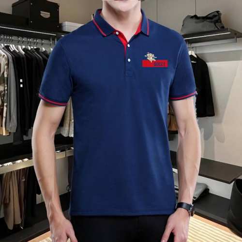 可穿200斤 码数：M-4Xl 古奇Gucci 原单品质 2025最新款 男装翻领短袖T恤 高级印花做工！精选专柜订制顶级丝光珠地棉进口面料 所有细节做工完美1
