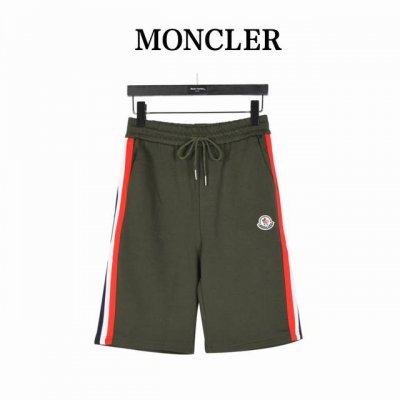 moncler 蒙口 徽标红蓝白条纹织带短裤 意大利人肉购入原版，采用纯棉400G毛圈面料制成， 面料经洗水工艺处理达420G柔软厚实不变形 腰部设有弹力拉绳，
