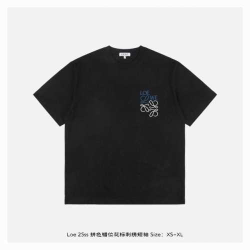 本地自取：180 loewe/罗意威 25Ss 拼色错位花标刺绣短袖 面料采用260克重精梳棉，定制32支1*1螺纹，成衣两遍水洗处理，面料舒适亲肤无异感，定制