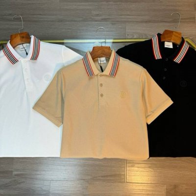 顶级代购版本★巴宝莉Burberry 经典撞色圆领Tb刺绣纯棉水洗面料Polo衫男士短袖 巴宝莉Burberry经典男士Polo衫，全面材质，上身超级舒适，领子