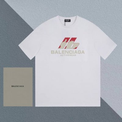 p100 Bal 巴黎 2024秋冬新款 立体硅胶圆领260G水洗短袖袖Tee 实物很棒男女同款宽松版 尺码 Xssml 颜色 :白色 黑色