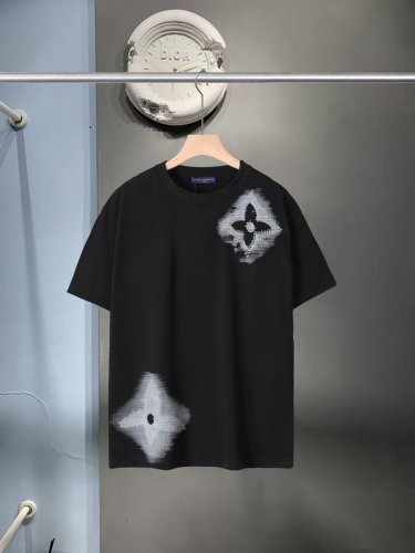 Louis Vuitton 路易威登 2025Ss春夏限定款Lv驴家胸前重工刺绣花朵加透视特种印花复合工艺 百搭圆领短袖T恤男女同款 280G长绒棉短袖面料 舒