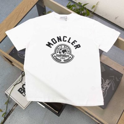 高版本 2025新款Moncler蒙口世界地图铃铛公鸡图案Logo字母印花休闲情侣宽松短袖T恤，独一无二的活性环保面料染色，32支双纱精梳纯棉爽滑手感，纯棉不起
