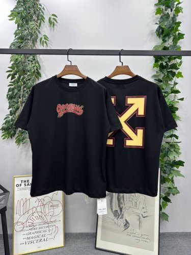2025Ss春夏新款 品牌：Off-White Ac米兰限定款短袖T恤！ 颜色：黑色 尺码：S-M-L-Xl 男女同款 面料：采用定制260克32织纯棉双纱面料