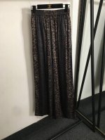 款号20253261 Balenciag*新款 豹纹印花 松紧腰休闲阔腿长裤 咖色 Sml S码 腰围64弹力 长111