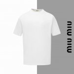 款号#Z65 miumiu烧花字母贴布圆领短袖 miumiu官网一致款式 面料 32支双纱280克纯棉面料 同缸同色织染螺纹 颜色一致 工艺 进口机器贴布刺绣字
