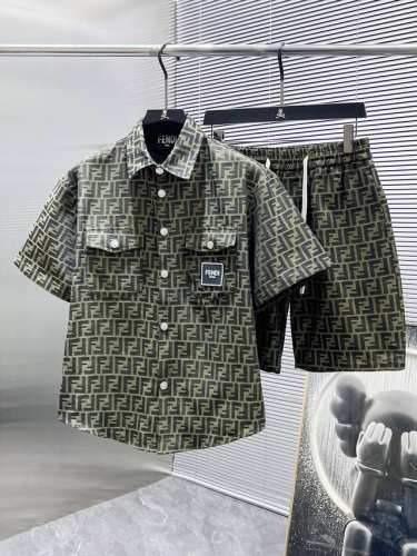 Lang 芬迪 Fendi 2025Ss春夏新款 休闲 短袖 短裤裤 套装 高端版本 专柜定制面料 透气舒适度高 细节无可挑剔 品牌元素设计理念 体现高品质 手