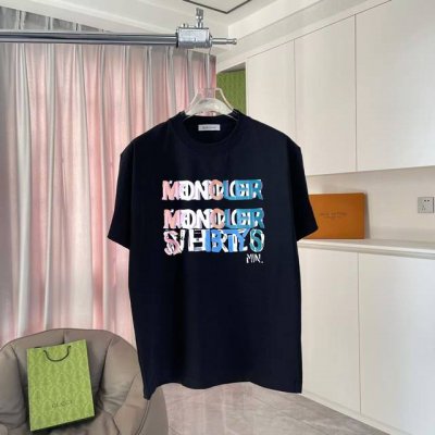 Moncle* 蒙口2025夏季新款 个性Logo印花 定制面料300 短袖T恤 男女同款 尺码：S M L Xl Xxl 五个码 颜色：黑色 白色 湖绿色 紫