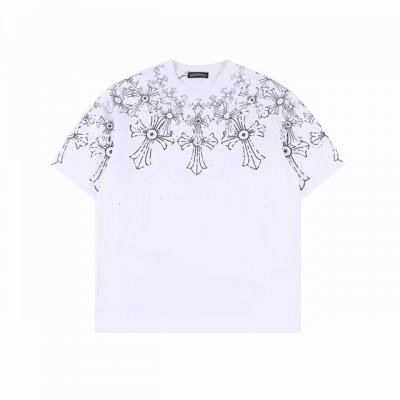 chrome Hearts 克罗心 25Ss 渐变斑驳十字架印花短袖 面料采用280克重精梳棉，定制32支1*1螺纹，成衣两遍水洗处理，面料舒适亲肤无异感，定制