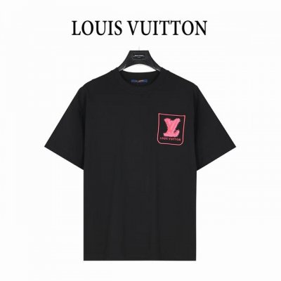 Louis Vuitton 路易威登 25Ss 粉色泼墨刺绣Logo假口袋短袖T恤 面料采用高克重280G重精梳棉，定制1:1螺纹，面料舒适亲肤无异感， 制定染