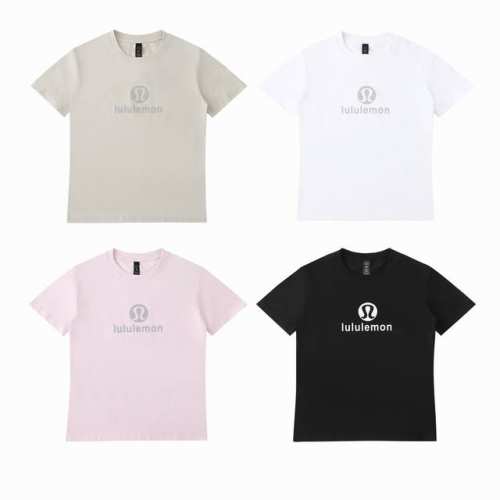 120（顶级复刻） lululemon 露露乐蒙 25Ss 立体 Logo 字母四色情侣圆领短袖T恤 面料采用220G杜邦索罗娜面料 丝光处理 手感柔软细腻 亲