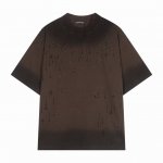 Ch高版本克罗心Chrome Hearts 2025春夏新款马蹄十字印花水洗短袖T恤，面料：26支双纱 320克重，吊染喷马溜加贴钻，更显时尚 印花工艺：贴钻