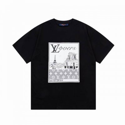 Lv Louis Vuitton 路易威登 风景图像满身印花 大Logo标识精致升级，灵感源自八十年代复古 原版面料 官方同款 短袖T恤 260克同缸染面料 手