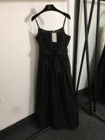 款号20252803 Zimmermann新款 法式优雅系带收腰吊带连衣裙 长裙，黑色，S-Xl， M码；胸围86，腰围74，长120