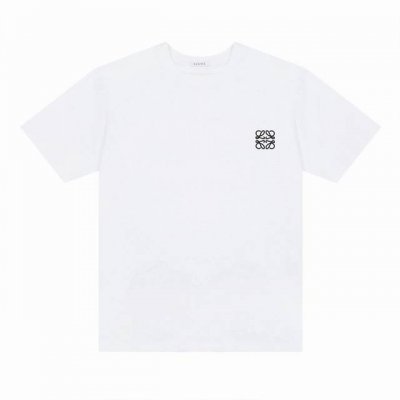 Loewe*罗意威 经典刺绣小Logo圆领短袖T恤 高品质 -定制260克32支全棉双纱紧密爽滑面料 布面干净 布纹清晰 手感非常细腻扎实 更加力挺 舒适透气不