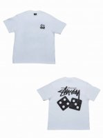 S241# P60 白底图 Stussy Ss23 骰子糸列 印花圆领短袖T恤 男女同款 采用圆筒无缝工艺 原版工艺 衣服侧面没有缝合骨位 鉴定重点 面料：全都
