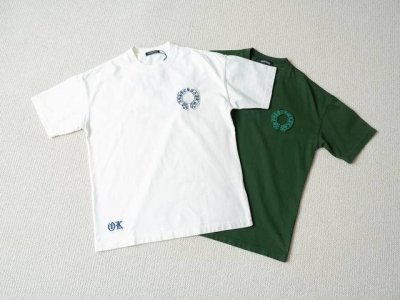顶级Tee 强势上新 Chrome Hearts S S25 重工刺绣标识贴布圆领短袖T恤 货号：25-66 颜色： 白色 绿色 尺码： S M L Xl 尺寸