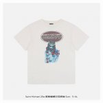 saint Michael 25Ss 耶稣蝴蝶印花短袖 整体面料选用 克100%纯棉16织双纱汗布面料 圆筒无侧缝面料 螺纹选用300G100%纯棉1*1弹力无