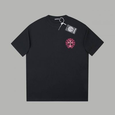 ch*Ome Hearte 25Ss早春新款 克罗心涂鸦印花烫钻短袖 轻奢主义 男女日常通勤穿搭必备单品 正确版本 欢迎对比 详细特征 320克 % 纯棉双纱汗