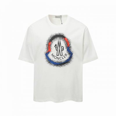 上新款号：M1065 2025早春Moncler 蒙口 官网同款印花图案 双纱纯棉短袖 - 260G双纱纯棉顶级面料 手感柔软 百分百纯棉独家出货 定染硫化黑无