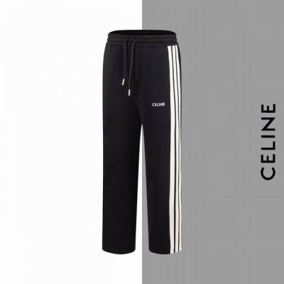 款号 G169 赛琳三杠经典刺绣小标织带卫裤 Celine 官网一致款式 面料：450克高克重精品复合面料 同缸同色织染松紧腰颜色一致 经典字母刺绣饱满小标织带