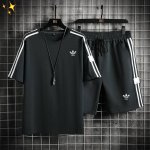 供 adidas阿迪三叶草专柜同步海外版夏季卫衣短袖短裤两件套套装 男女同款 速干运动运动套装 经典Logo polo设计 海外已卖爆 快手小红书网红上身款 两