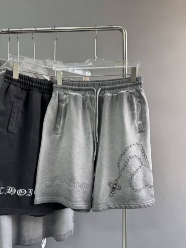 款号：9068-高端品质！25最新款Choice Hearts纯棉做旧印花刺绣五金短裤！ 颜色：做旧黑 做旧灰 尺码：S-Xl