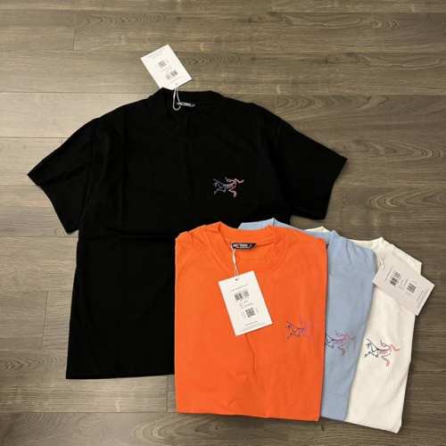 Arc'teryx 始祖鸟 24Ss Kragg Cotton 彩色彩标Logo字母印花情侣圆领休闲短袖T恤-顶级品质 Coler：黑色 白色 蓝色 橙色 Si