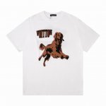 lv 路易家 小狗跳跃Logo 圆领针织短袖 颜色 白色 黑色 码数 M L Xl Xxl