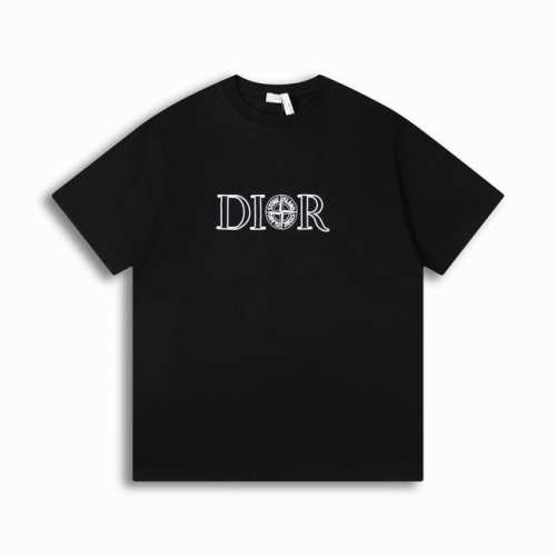 正确版高品质 Dio*R迪奥X石头岛刺绣联名款T恤 重磅棉质Os宽松版型立体刺绣短袖T恤 打造鲜明的冬日摩登造型 男女同款 Size Xs S M L