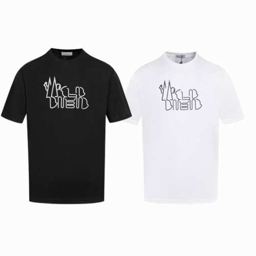 上新款号：M1078 2025早春Moncler 蒙口 官网同款印花图案 双纱纯棉短袖 - 260G双纱纯棉顶级面料 手感柔软 百分百纯棉独家出货 定染硫化黑无
