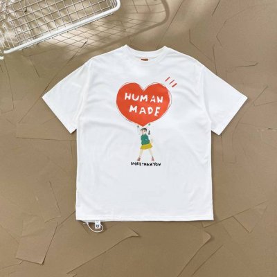 过验级Human Made插画系列女孩高举爱心情侣款短袖T恤 2532 在Human Made Online Store每个月一号都会发售Human Made与