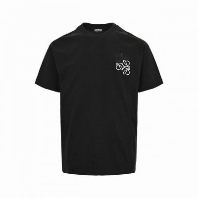 罗意威 Loewe 夏季新款 错位Logo拼色刺绣刺绣圆领短袖T恤，高端品质独家定制采用定织定染高克重面料，洗水完高达280G纯棉面料，螺纹增加到2.7不变形，