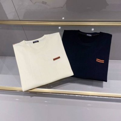 两色高端品质休闲伊力特面料轻薄圆领T恤