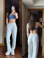 Lulu铜氨丝2025夏季薄款直筒裤，Lulu新款时尚潮流女装裤子2025年11经典Lulu被抢爆的顶流直筒裤 灰色，黑色，白色， S. M. L. Xl 裤子