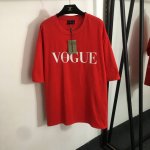 P180款号20250615 Balenciag*新款 Vogue字母 后背城市灯塔印花短袖T恤，红色，S M L， M码：肩宽58，胸围120，袖长27，衣长