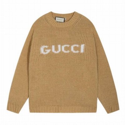 gucci古驰胸前字母Logo提花圆领羊毛衣 颜色 蓝 卡其 码数 S M L Xl Xxl