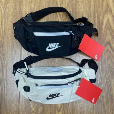 nike耐克3M反光条多功能运动休闲腰包手提包单肩包斜挎包 颜色：黑色 白色 尺寸：26X16X10 Cm 1809