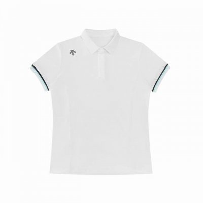 2025Descentegolf迪桑特高尔夫Field系列女士短袖Polo衫 春夏新品 这是一款修身防晒短袖Polo衫，使用经典确诊针纺梭面料制成的短袖Polo
