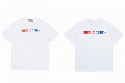 上新款号 G772 -Gucci 古驰新品 前后钢笔撞色印花圆领T恤 -采用双纱32支纯棉260G 面料颜色定制定染 不缩水不退色 手感舒服 质感超强全套原版辅