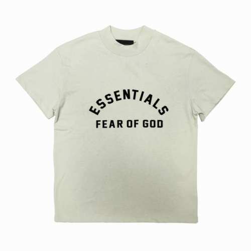 高级米 顶级版本Fear Of God Fog Essentials复线23Ss最新款硅胶植绒字母印花短袖 猫眼反光硅胶印花，给人眼前一亮！光夜如新！ 全新的一